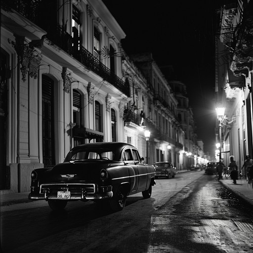 This track captures the essence of a lively evening in havana with rhythmic congas and layered melodies that dance around the central, pulsating beat. The music is brightly colored by the congas' rich tones, supporting instruments add flavor of traditional and joyous street festivities that awaken the soul of cuba at night.