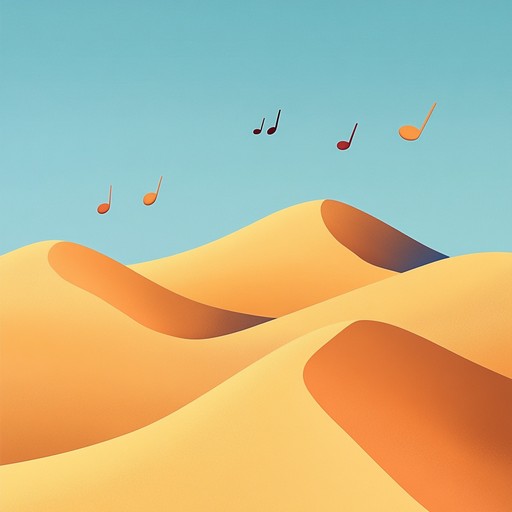 An instrumental piece that blends traditional middle eastern scales with light hearted, whimsical melodies, evoking the image of playful winds shaping the sand dunes under the warm desert sun.