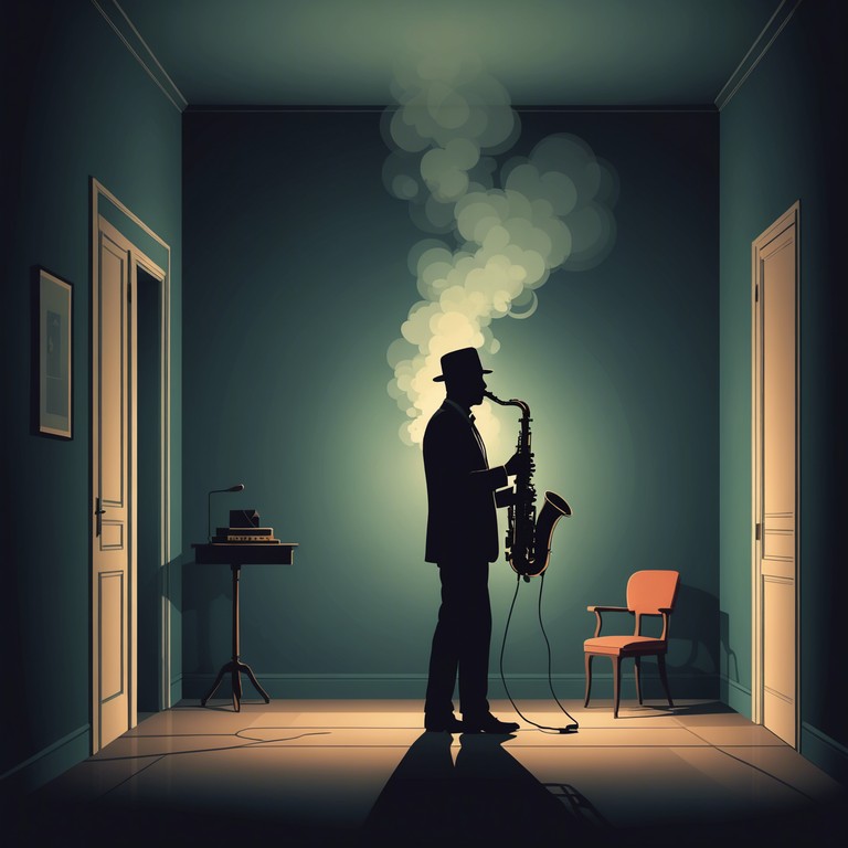 In this composition, smoky tones wind their way through a dimly lit lounge, stirred by the echoes of mysterious whispers and light footfalls. The sultry sound of a solo saxophone casts a spell over listeners, drifting them into a world where the past and present blur into one haunting melody.