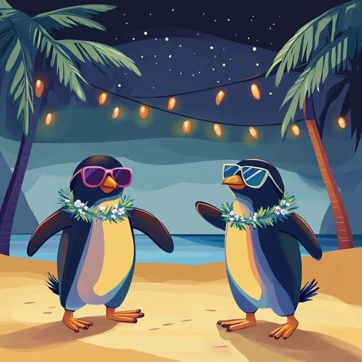 An energetic celebration on a sunny island where penguins groove to playful, upbeat melodies. Incorporating vibrant marimba tones, this track brings forth a whimsical tropical adventure filled with fun and laughter. Ideal for creating an uplifting and delightfully quirky ambiance.