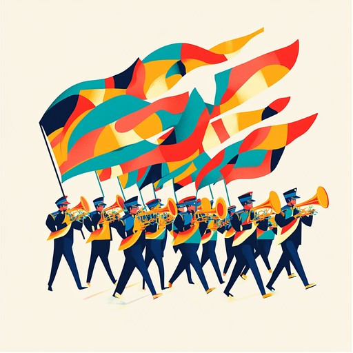 This lively patriotic composition embodies the spirit of national pride and unity. It features bold brass sections, rhythmic marching percussion, and uplifting melodies that ignite a sense of collective empowerment and joy. The arrangement is dynamic, with crescendos that heighten emotions and stirs up feelings of patriotism. Perfect for parades, national celebrations, or any event that calls for a rousing tribute to the nation.