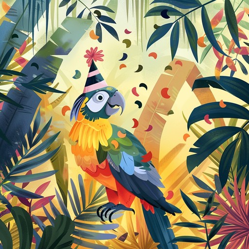 A lively, whimsical instrumental featuring vibrant tropical rhythms, playful bird calls, and quirky melodies. Perfect for creating a fun, celebratory atmosphere, evoking images of colorful parades and festive, carefree moments. The music inspires joy and laughter, making it ideal for events, video backgrounds, or any occasion needing a touch of tropical cheer.