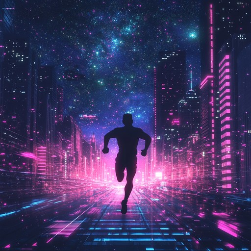 A lively synth driven track that embodies the thrill of racing through a neon lit metropolis at night, with pulsating rhythms and catchy melodies reminiscent of 80s electronica.