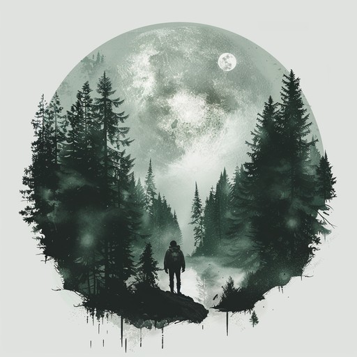 Picture a vast, moonlit forest where the calm night whispers through the branches, creating a dreamy yet slightly eerie ambiance as the melody echoes the mysteries hidden beneath the canopy.