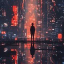 an ecstatic synth driven track embodying a futuristic cyberpunk city vibe.