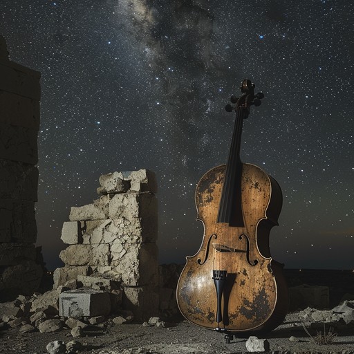 Dive deeper into the echoes of history with each bow stroke on the cello, as this composition weaves between the whispers of time's forgotten worlds. Reverberating through the chambers of history, the piece highlights the cello's ability to translate past narratives into present emotions, allowing a rich fusion of classical texture with modern sensibility.