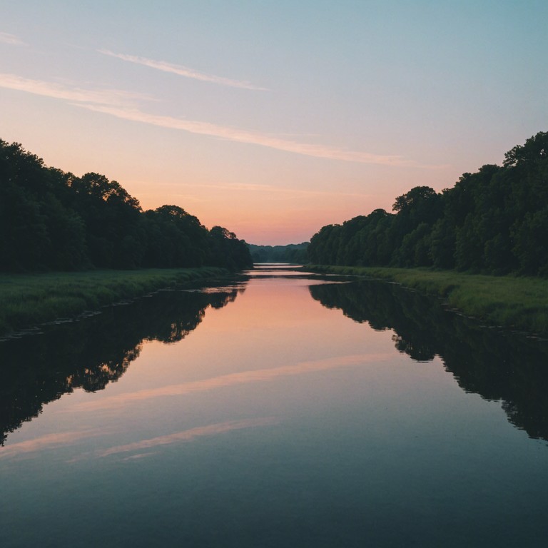 This composition captures the essence of a serene river, with drum and bass rhythms gentle enough to mimic the quiet, steady flow of a tranquil stream. Soft drum beats and ambient synths create a peaceful soundscape, ideal for relaxation or introspection.