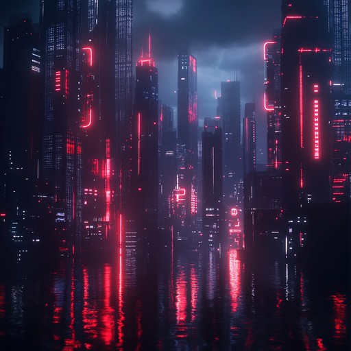 A pulsating rhythm drenched in synths and heavy bass lines, capturing the essence of a neon lit cityscape in the future. The track moves through intense highs and haunting lows, creating a dramatic storyline of a dystopian metropolis. Perfect for evoking a sense of urgency and intrigue.