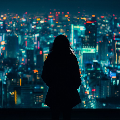 A soulful instrumental track capturing a lone wanderer's introspection in a futuristic cityscape, blending synthwave melodies with atmospheric sounds to evoke nostalgia amidst technological dystopia.