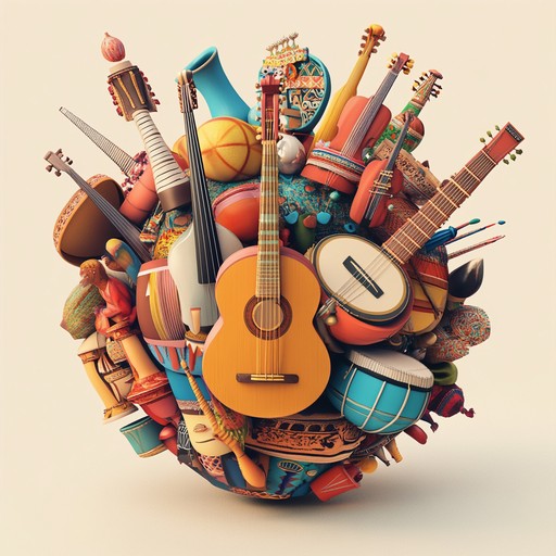 A vibrant instrumental piece that combines traditional instruments from various cultures, creating an uplifting and optimistic atmosphere that celebrates unity and diversity