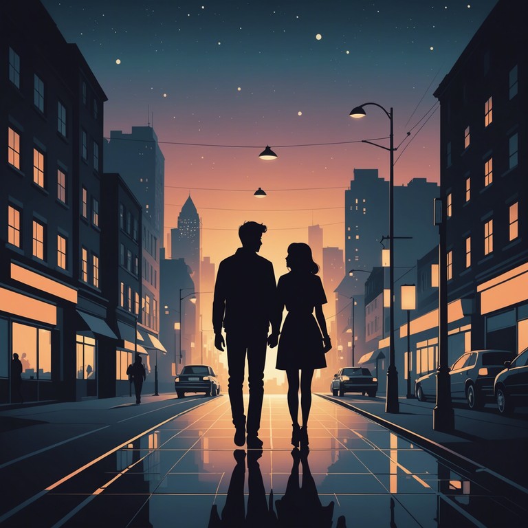 An enchanting musical piece that captures the essence of an urban love story under the soft glow of city lights. This song uses modern synthetic sounds to blend the feel of city life with intimate romantic moments