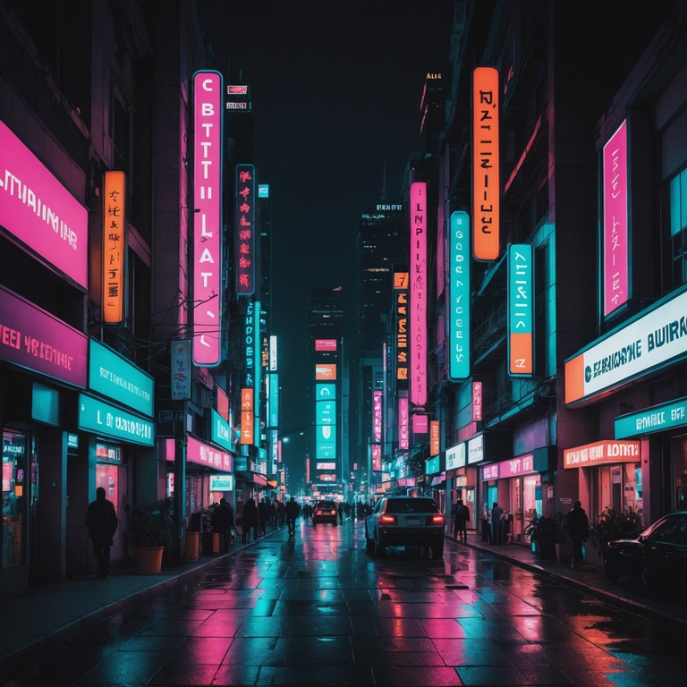 This track features an invigorating blend of classic funk rhythms enhanced by modern euphoric synths to create a lively, uplifting soundscape. The music draws on imagery of vibrant city nightlife filled with colorful lights and ecstatic dance scenes.