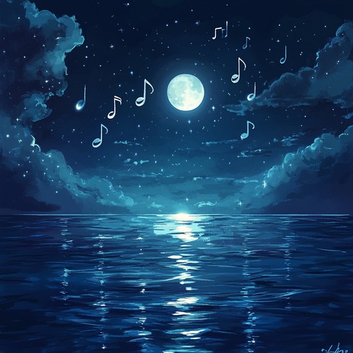 An instrumental bossa nova piece featuring gentle, soothing guitar melodies that flow like a warm breeze over soft, understated rhythms. The music evokes a tranquil evening by the seaside, with the moon casting reflections over calm waters, creating a peaceful and relaxing atmosphere.