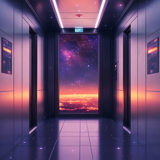 Step into an otherworldly elevator transporting you through galaxies, with shimmering synths and ambient pads creating a surreal and dreamy vibe. Perfect for experiencing the cosmos in an unexpected and delightful way.