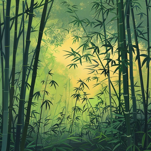 Immerse yourself in the soothing and tranquil atmosphere of a serene bamboo grove. The gentle rustling of leaves, combined with the subtle melodies of traditional asian instruments, creates an ethereal soundscape that transports you to a place of peace and calm. Perfect for meditation or relaxation, this instrumental track blends natural ambiance with delicate musical intricacies.