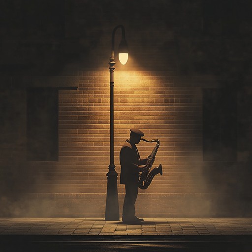 An evocative instrumental swing track featuring smooth saxophone melodies that convey the quiet solitude of late night hours, stirring feelings of longing and reminiscence