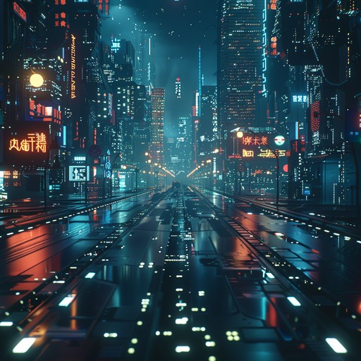 Eerie synths underscore a desolate cyberpunk cityscape, with deep basslines and atmospheric pads creating a reflective mood. This track evokes a haunting and nostalgic feeling of isolation within a neon flooded dystopian future.