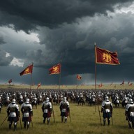 ancient military march, evokes mighty armies