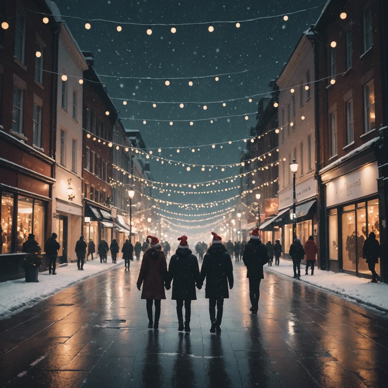An energetic festive track that combines holiday cheer with street style beats, creating an uplifting, urban christmas vibe. Synths chiming like distant bells overlay a solid, groovy hip hop rhythm, bringing the holiday spirit into the realms of urban culture. An energetic festive track that combines holiday cheer with street style beats, creating an uplifting, urban christmas vibe. Synths chiming like distant bells overlay a solid, groovy hip hop rhythm, bringing the holiday spirit into the realms of urban culture.