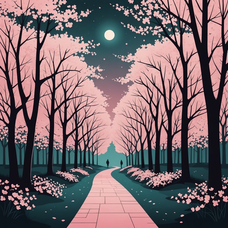 An instrumental that conjures a tranquil journey through a moonlit garden of cherry blossoms, perfectly blending soft, reflective sounds that invite contemplation and a deep sense of peace.