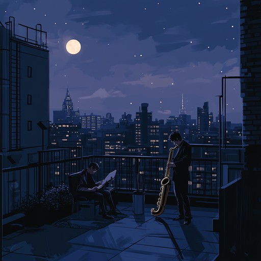 Dive into a world of nocturnal romance with this smooth, soulful jazz piece. Dominated by sultry saxophone and complemented by warm piano harmonies, the composition creates a soothing, intimate ambiance perfect for a late night rendezvous.