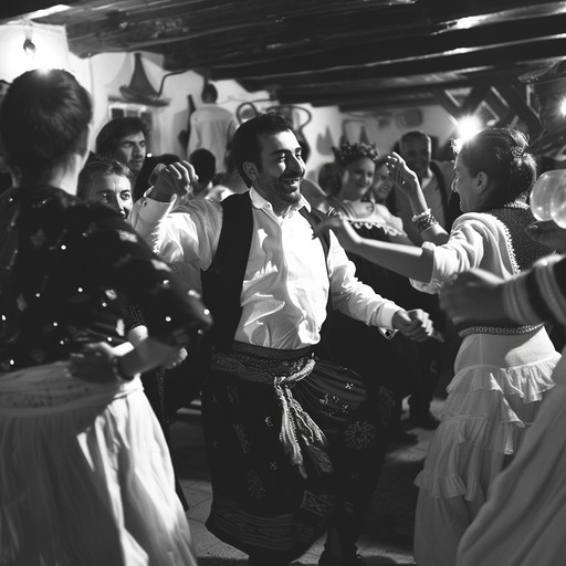 Celebrate the night's festivities with an upbeat chalga piece that embodies joy and liveliness, transporting listeners to a balkan dance night filled with energy and fun.