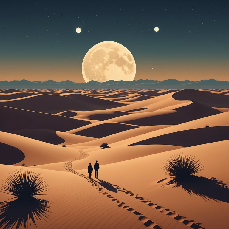 This instrumental track captures the essence of a dark, enigmatic desert at night, emphasizing the mystery and hidden dangers lurking in the shadows through its middle eastern tones. The piece uses traditional instruments to create a suspenseful mood, suited for scenes of intrigue or exotic, suspenseful settings.