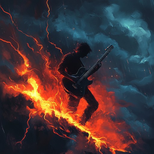 A frenetic, high energy hard rock instrumental with raw guitar solos and thundering drums. It's a sonic upheaval that embodies rebellion and unyielding power, aimed at igniting fierce passion within listeners