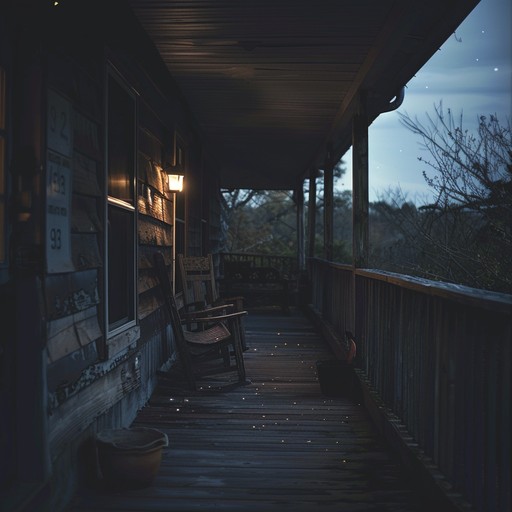 An intimate instrumental piece capturing the quiet, reflective moments of sitting on a moonlit porch, feeling the gentle night breeze, and reminiscing about the past. The acoustic guitar gently strums, creating a serene atmosphere of comfort and nostalgia.