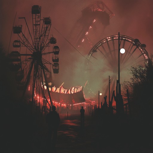 The composition evokes a haunted, sinister carnival with twisted waltz like melodies played on an accordion, enhancing the eerie atmosphere that makes listeners feel like they're walking through an abandoned fairground at night.