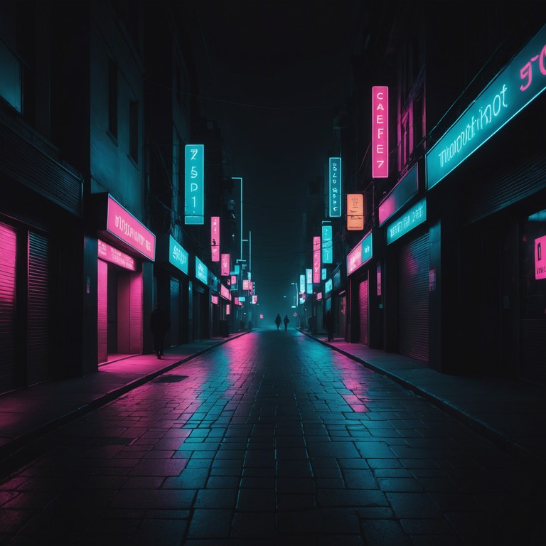 Imagine walking through desolate city streets, where each step echoes against cold, towering buildings under a flickering neon glow. This song embodies the haunting pulse of the urban night, driven by brooding electronica.