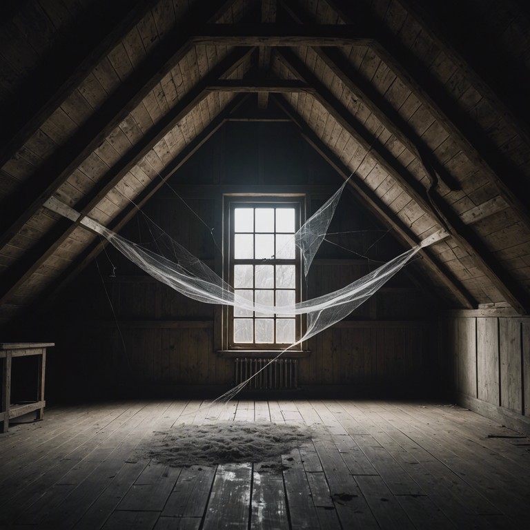 An instrumental track featuring unsettling whispers and creaks that mimic the soundscapes of an old, dusty attic. This piece uses minimalistic, eerie sounds to create a sense of suspense and foreboding, perfect for a chilling experience.