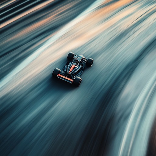 This track encapsulates the thrill and intensity of a high stakes car race, merging pulsating rhythms with adrenaline pumping beats to create a soundscape that mirrors the high velocity and fierce competition of professional racing. The music starts with a roaring engine sound, shifting seamlessly into dynamic, high speed musical phrases that suggest speed and motion, making the listener feel as if they are right on the racetrack.