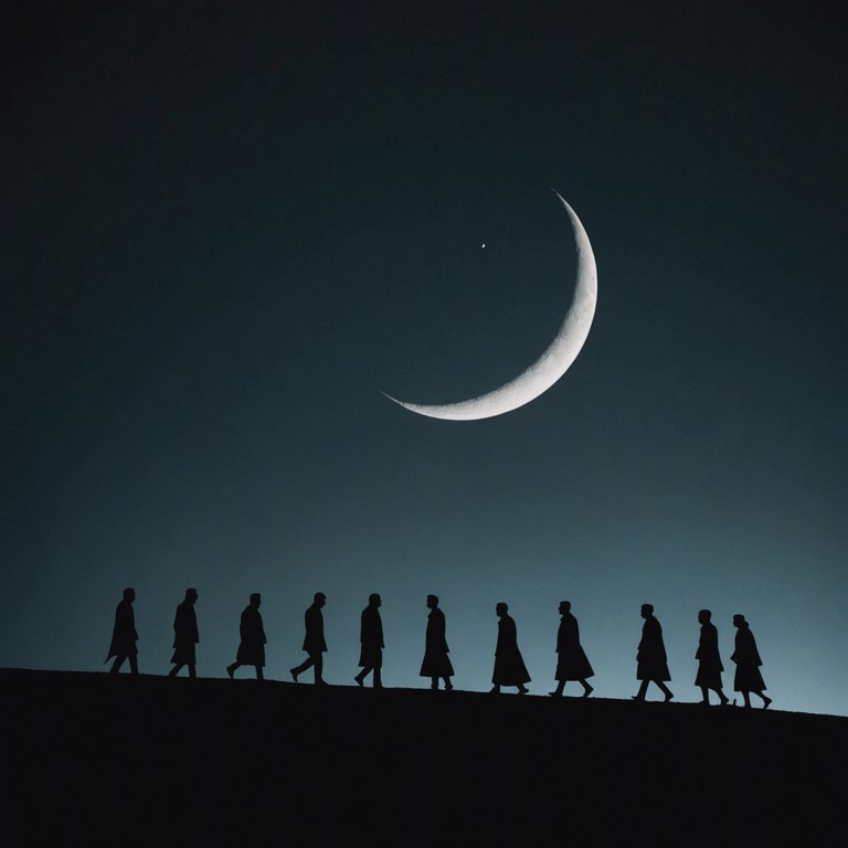 As the night deepens in the stark desert landscape, the moon's soft light casts long, unsettling shadows. A solitary banjo plays a tense, slowly building tune that fills the cool air, enhancing the sense of imminent threat in the quiet darkness. As the night deepens in the stark desert landscape, the moon's soft light casts long, unsettling shadows. A solitary banjo plays a tense, slowly building tune that fills the cool air, enhancing the sense of imminent threat in the quiet darkness.