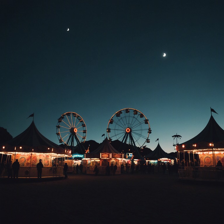The tune captures the essence of a surreal, menacing carnival scene, with each note painting a picture of shadows dancing under a ghostly moon.
