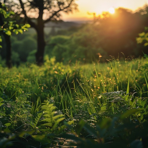 Immerse yourself in a peaceful meadow dance, where gentle accordions weave tranquil melodies accompanied by subtle harmonic shifts, evoking the serene atmosphere of nature. Perfect for a calm and reflective experience.