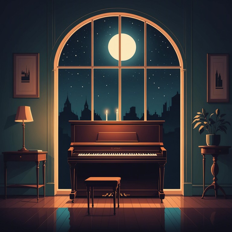 This composition merges sultry, deep tones with neoclassical structure, creating an evocative, romantic atmosphere. Perfect for evenings or as a sophisticated background score, it features complex chord arrangements and rich harmonic textures that invite the listener into a world of intimate shadows and moonlit allure.