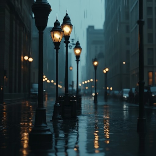 Imagine wandering through a restless city at night, with soft beats playing over the gentle steady rain, creating a tapestry of sound that comforts the soul against the backdrop of a sleepless cityscape.