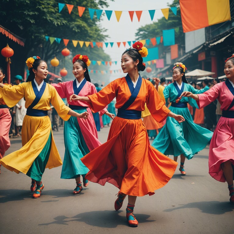 A modern take on traditional punjabi festival music, blending fast paced beats with classical melodies to evoke a sense of joy and cultural pride. This alternative description focuses more on the fusion aspect and its appeal to both young and older generations.