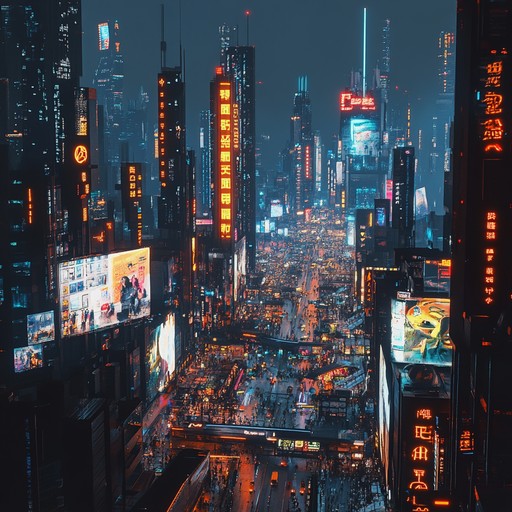 A journey through a vibrant, sprawling cityscape bathed in neon lights, this track combines pulsating synth rhythms with ethereal leads, evoking a cyberpunk dreamscape. Imagine cruising through streets awash in electric hues, experiencing an atmospheric blend of nostalgia and futurism.