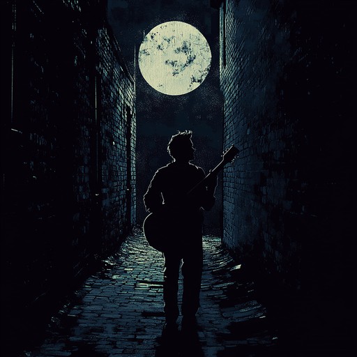 A dark and haunting instrumental blues piece with tense guitar melodies creating a moody and suspenseful atmosphere, evoking feelings of mystery and unease.