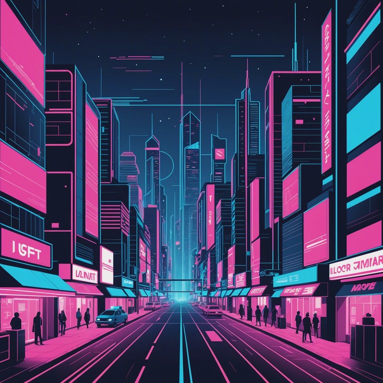 A fusion of synthwave and cyber punk elements creating a rich, immersive sound journey through neon lit cityscapes. The song features deep bass lines and atmospheric synths, simulating a night ride through a futuristic city.