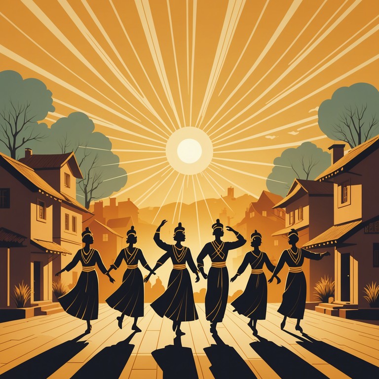 Capturing the golden hour's energy as a village awakens with music and dance, this piece features traditional rhythms given new life with modern beats, crafting a blend that invites joy and movement.