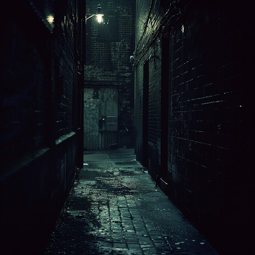 This dark trap instrumental features deep, booming 808 basslines, eerie synth pads, and crisp, hard-hitting percussion. The track creates a sense of unease and tension, as if walking through a dangerous, dimly-lit alleyway late at night. Occasional distant police sirens and unsettling sound effects add to the menacing atmosphere.