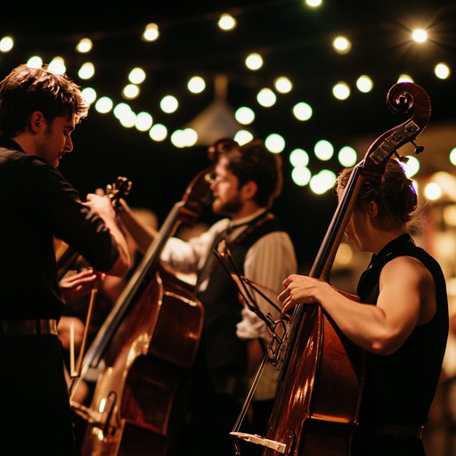 Immerse in vibrant klezmer music that combines traditional jewish melodies with an energetic dance beat. The clarinet leads the charge with sharp, playful notes accompanied by a robust rhythm section. Perfect for a festive, powerful celebration.