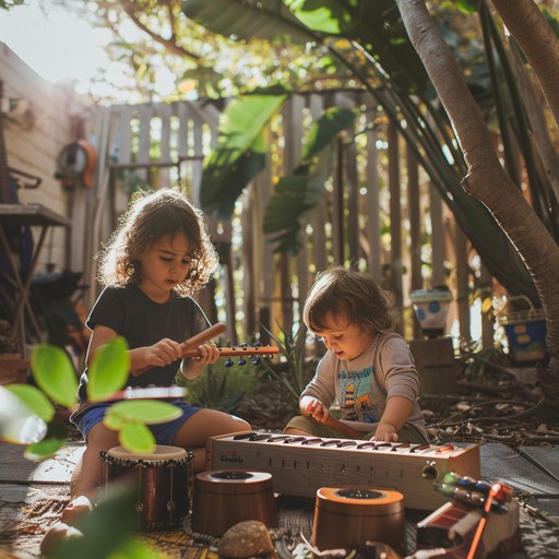 Experience a warm and carefree summer afternoon with playful, childlike melodies and quirky toy sounds. Bask in the glow of bright synths and gentle percussion reminiscent of a toy store adventure under a clear blue sky.