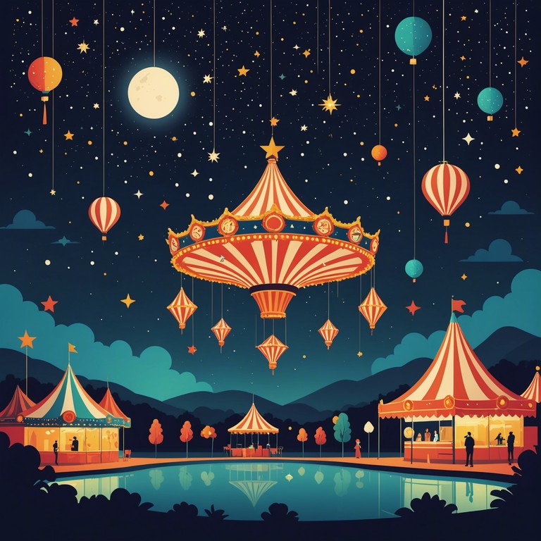 Imagine a grand carnival under a starlit sky, mixed with sophisticated sounds creating an elegant yet festive atmosphere. This track combines traditional carnival music with a touch of class, featuring rich instrumentals and a gentle pacing that feels both celebratory and refined.