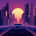 an upbeat instrumental synthwave track evoking joy and nostalgia