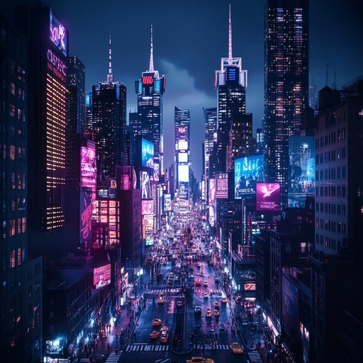 Immerse yourself in a high octane cyberpunk world with surging synths and pulsating beats. This energetic track takes you on a sonic journey through neon lit skyscrapers and shadowy alleyways, capturing the essence of a futuristic city on the brink.