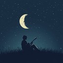 soulful guitar weeping under starry, serene night sky